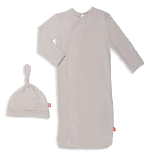 Image of Magnetic Me Modal Newborn Sleeper Gown & Hat Set | Silky Soft Modal Fabric Sleep Sack