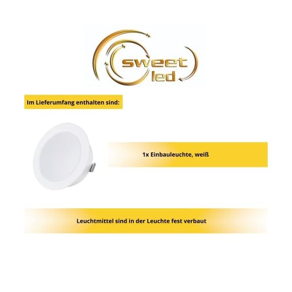 Sweet Led® 1x flache Einbauleuchte 230V IP44 - Möbeleinbauleuchte 3,5W LED - Badleuchte Einbauspot rund - Ultra Flache… – Bild 8