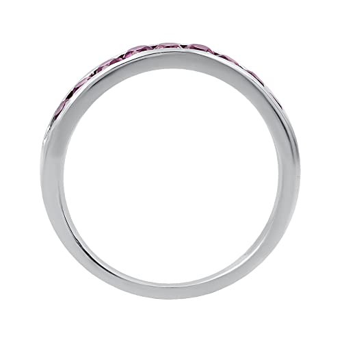 TISHAVI Natural Gemstone Rings For Women Sterling Silver, Channel Setting Silver Ring, Round Rings for Women4