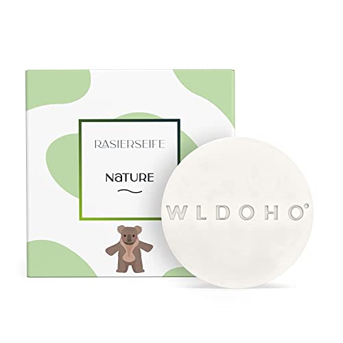 WLDOHO® Rasierseife für Damen und Herren ohne Duft - Rasierseife für Frauen - vegan, frei von Parabenen & made in Germany - 80g