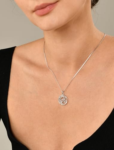 YL Celtic Knot Necklace 925 Sterling Silver Triskele Moon Pendant Triskelion Jewelry for Women2