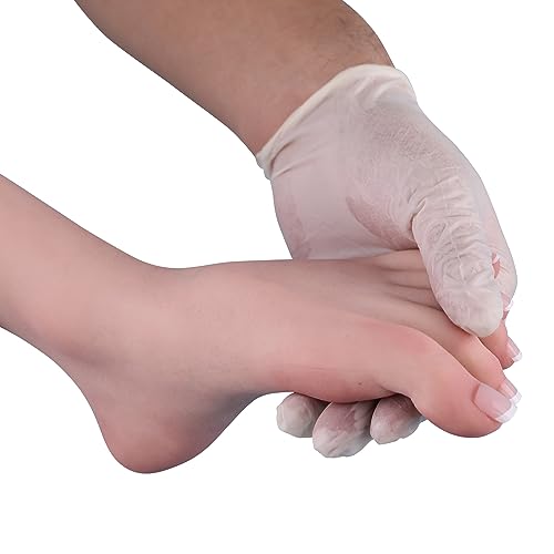 Yuewen Life-Size Silikon Weibliche Fuß Mode Touch und Look Realistisch für Cosplay Jewerly Display Schuh Display Nagel Praxis (Beige, Rechter Fuß)