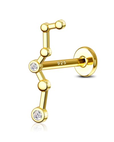 COCHARM 925 Sterling Silver Cartilage Helix Earring Stud 16g 6mm