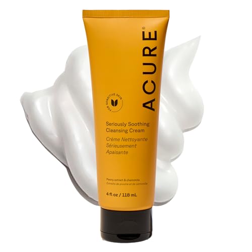 Acure Seriously Soothing Cleansing Cream - Gentle Hydrating & Exfoliating Face Wash, Daily Facial...