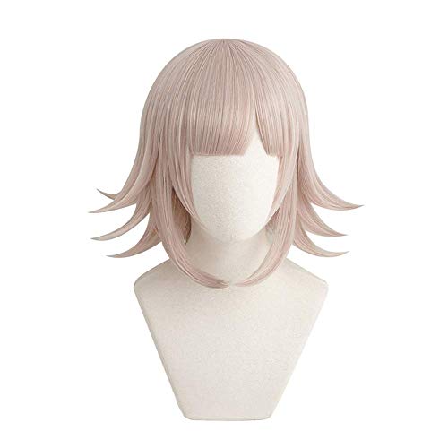 Topcosplay Cosplay Miu Iruma Peluca de Danganronpa V3 Larga Rosa Peluca para Disfraz de Halloween (Chiaki Nanami Peluca)
