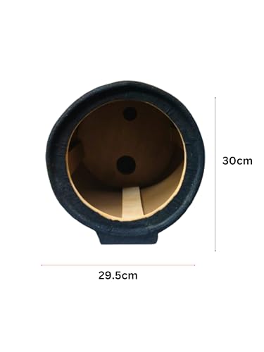 Image of 10-inch Empty Subwoofer Box, Wooden Cabinet Cylinder Shape with Airhole Pipe, 10-inch Black Subwoofer Box
