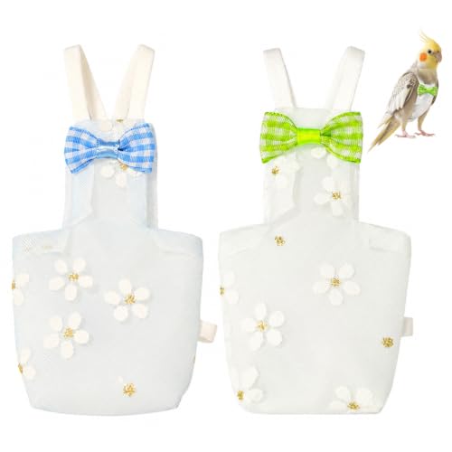 YFAHEB 2 Piezas Pañal para Loro Reutilizable Lavable Ropa De Pájaros con Diseño De Ligero Transpirable Traje De Pañales para Loros Peraketes