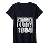 Photo Gallery donna straight outta 1984 classic years vintage birth of birthday maglietta con collo a v Photo Gallery donna straight outta 1984 classic years vintage birth of birthday maglietta con collo a v
