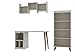 Manhattan Comfort Hampton Wood 3 Pc. Extra Storage Home Office Set in Off White