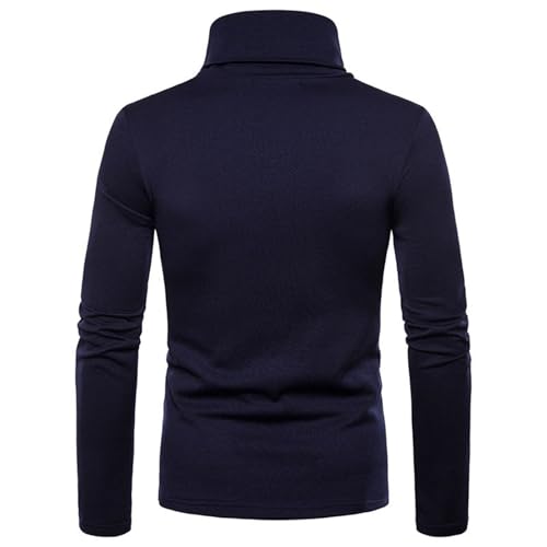 Men's Casual Knitted Jumpers Solid Color Turtle Neck Sweater Long Sleeve Fall Pullovers3