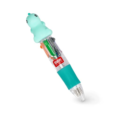 Legami - Mini stylo à bille 4 couleurs, Mini Magic Rainbow, encre 4 couleurs, vert, bleu, orange, noir, pointe 1 mm, poignée ergonomique en silicone,...