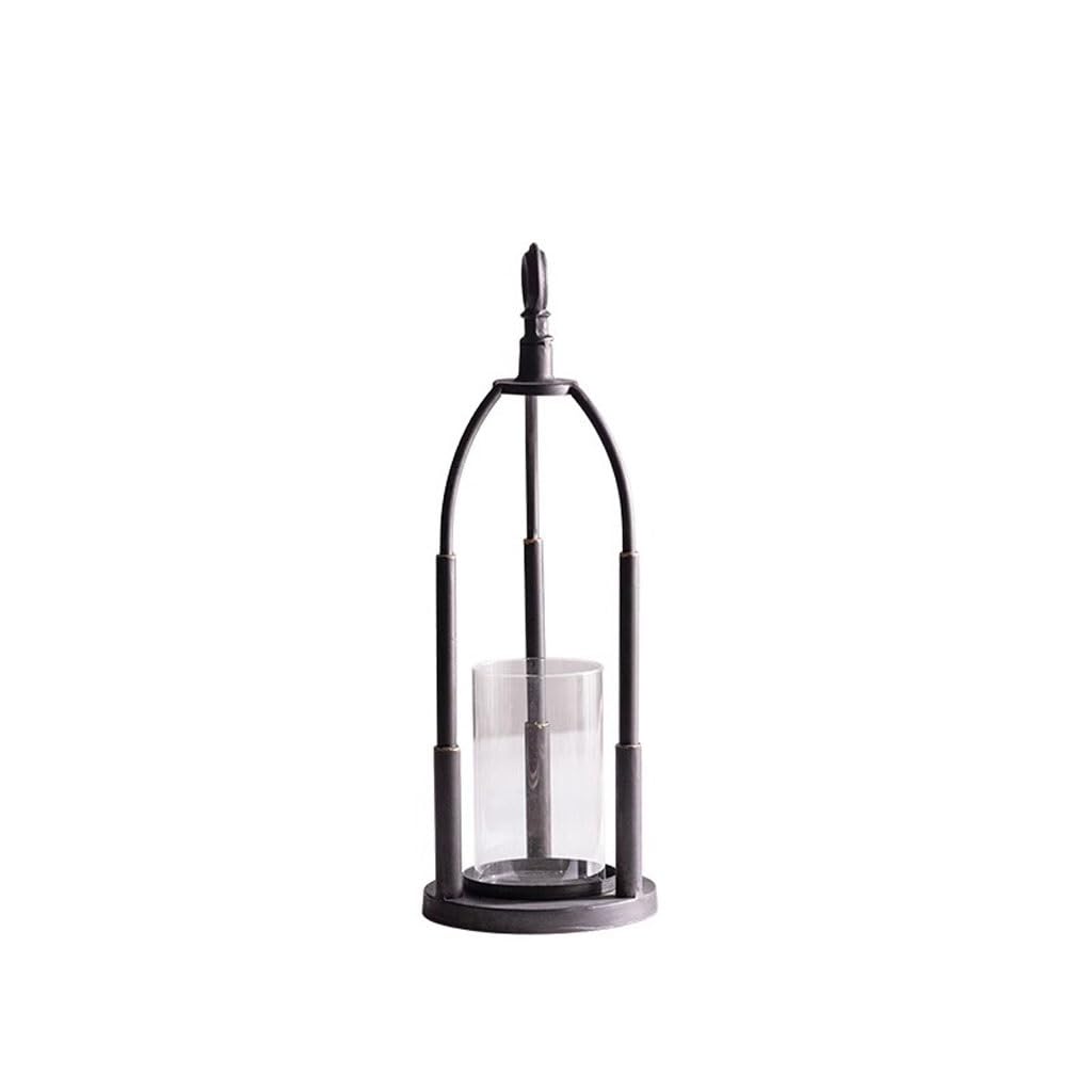 Candlestick Holders Iron Old Portable Candle Holder Simple Nordic Restaurant Wind Lamp Ornaments Candlesticks Holders for Home Decor(A)