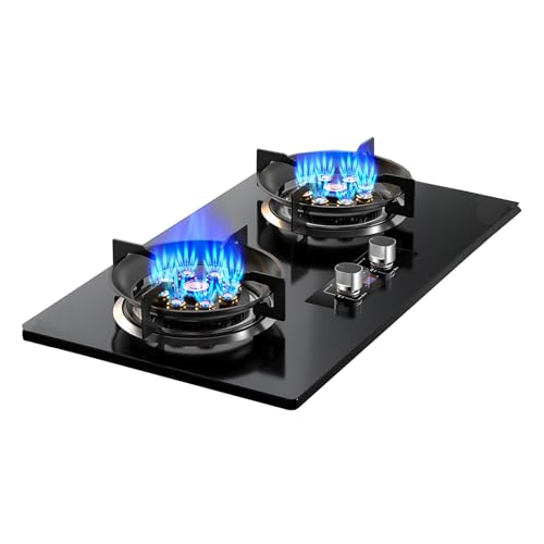 ガスストーブ 75 Cm、キャンプ用ガスコンロ、5.2KW 9口高火力タイマー、失火防止装置、天然ガス/液化石油ガス用(LPG)
