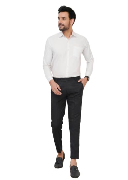 SAI Trading Company Men's Premium Side Button Formal Ankle Fit Trousers | Mid Rise Slim Fit Flat Front Pants | Non-Stretchable Poly Cotton Formal Wear for Office & Business-picture-24