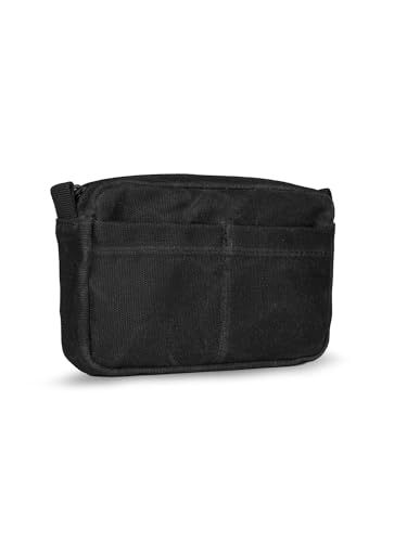 Sayram SP8 Belt Pouch for Men, EDC Bellt Pouch with Zipper, Waist Pack EDC Pouch for Multitool, Flashlight, Knives, Cards, Phone, Waxed Canvas EDC Organizer Pouch for Belt (Oil Wax Black)