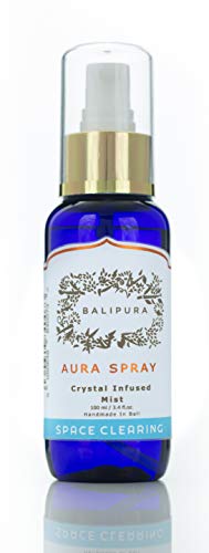 BALIPURA - Heilkristalle Smudge Spray für die Reinigung und Raumreinigung Energy Auric Blends ersetzen Weihrauch, Sticks, Bündel und Kerzen - Lavendel, Teebaum und Zitrone Bio Ätherische Öle - 100ml Cover
