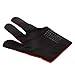 BESSTUUP 3 Pairs Elastic Nylon Three Finger Billiards Snooker Pool Cue Gloves, Red