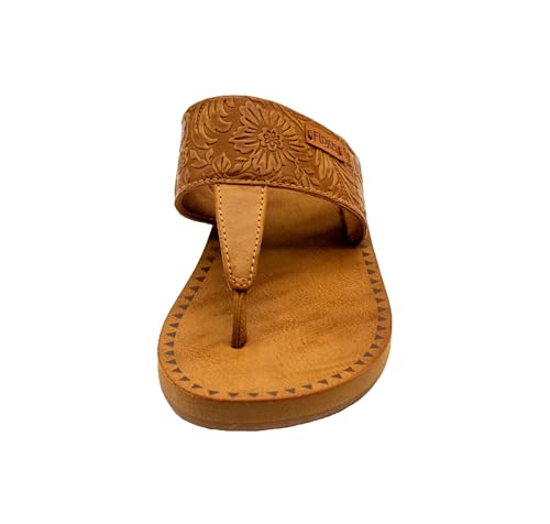 Image of Flojos Grace Women's Hooded Thong Sandal, Tan Artisan