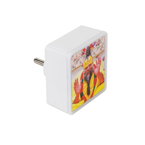 Image of Lexton Premanand ji maharaj | LED Night Lamp Light with 2 Pin Socket | 0.5 Watt, 230V Lamp for Spiritual Ambiance, Home Decoration | (Warm White, Pack of 1)