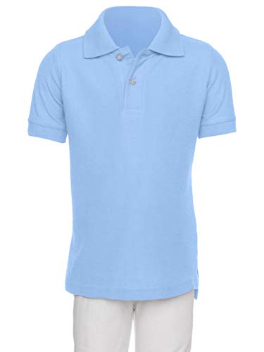 AKA Boys Wrinkle-Free Polo Shirt - Pique Chambray Collar Comfortable Quality