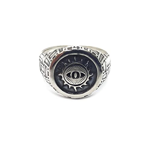 Chevalier oeil soleil bague argent véritable 925 solide idée cadeau symbolique