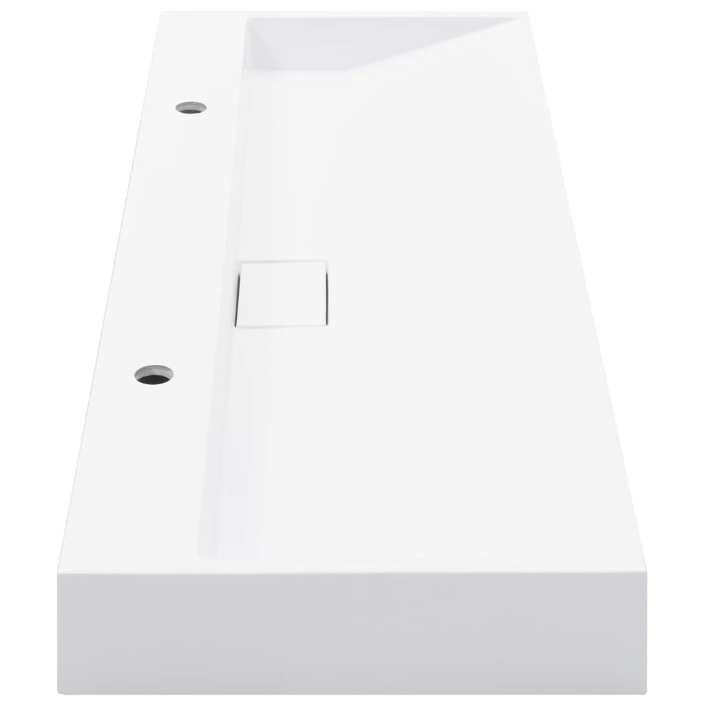 vidaXL Lavabo Lave-Mains Vasque à Poser Evier Vasque à Monter Salle de Bain Intérieur Salle d'Eau Cabine de Toilette Maison 120x46x11 cm Fonte Minérale