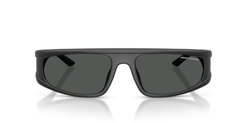 Armani Exchange AX AX4159SU Universal Fit Sunglasses, Matte Dark Grey/Dark Grey, 59 mm