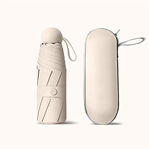 YZHY Mini Paraguas de 5 Varillas Bolsillo Paraguas Plegable Ultraligero Mini Paraguas Plegable de Goma Sombrillas Soleado Viajes Impermeable A Prueba De Viento protección UV Cover