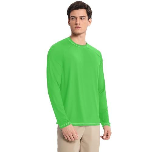Lime Green Men's Rash Guard Lightweight Comfort Rash Guard Long Sleeve Summer3