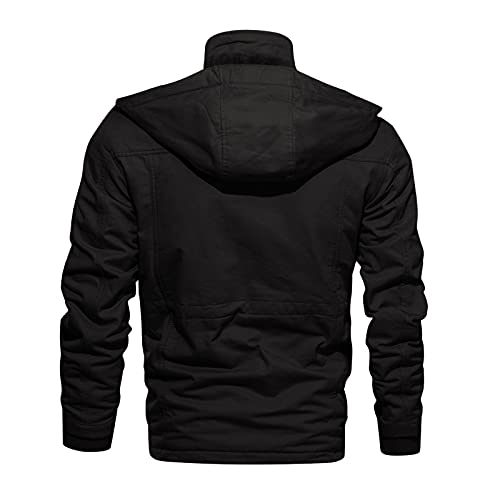 Winter Coats for Men Mens Winter Coats Men's Jacket Casual Fleeced Windproof Bomber Jacket Full Zip Windbreaker Jacket4