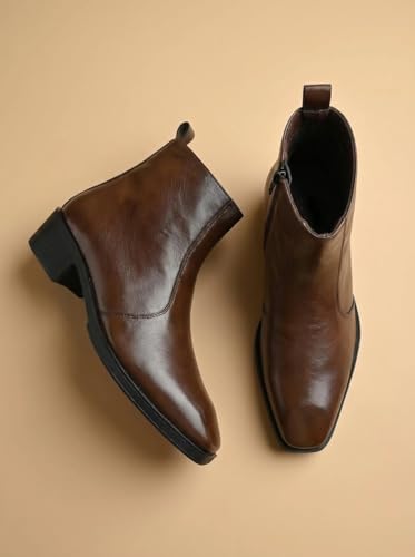Image of Big Fox Men's Classic Cuban Boots | Premium Ankle-Length Boots | Stylish, Durable & Comfortable