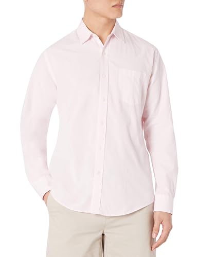 Amazon Essentials Amazon Essentials Camicia Casual in Popeline a Maniche Lunghe vestibilità Regular Uomo, Rosa, XS - Offerta Amazon Italia
