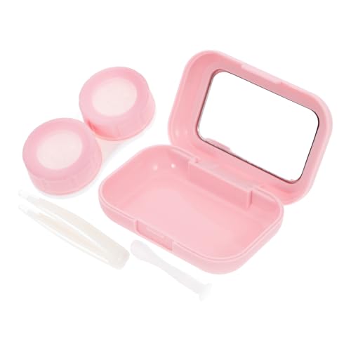 PATKAW Estuche para Lentes de Contacto Portátil Espejo y Herramienta para Quitar Lentillas, Caja de Almacenamiento para Viaje y Cuidado Diario