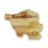 Saarlandbrett aus Holz, Juniorbrett mit der Skyline des Saarlandes, Geschenkidee aus dem Saarland, Geschenk zum Geburtstag, Juniorbrett