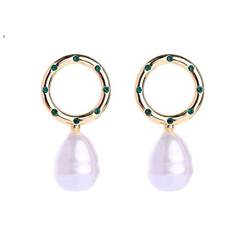 Preisvergleich Produktbild MNGGNM Hübsche grüne Perle Piercing Ohrring Design Schmuck