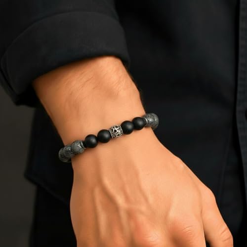 Image of THE MEN THING Natural Stone Bracelets - Adjustable Beaded Wristwear for Men & Boys (Multi-Design Collection)