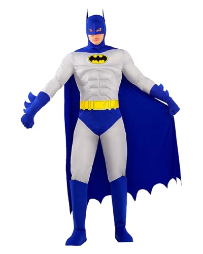 Funidelia Disfraz Oficial de Batman para hombre - The Brave and the Bold, Traje del Caballero Oscuro para adultos, Disfraces de Carnaval, Halloween y Fiestas – Talla S