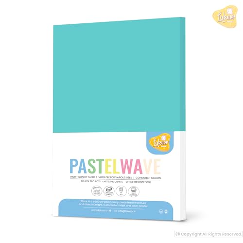 Image of Lakeer A4 Pastel Color Paper- Pastel Teal Colour, Pack of 50 Sheets | 150 GSM Thick for Arts and Crafts, Printing, DIY Projects, Etc