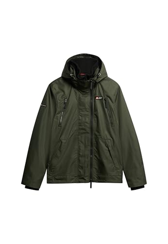 Superdry Men's Mountain Hooded Windbreaker Jacket, Surplus Goods Olive Green, L