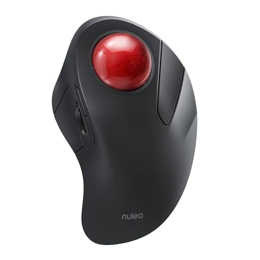 Nulea Wireless Ergonomic Trackball Mouse, Rechargeable, Bluetooth Rollerball Mouse, 44mm Index Finger Trackball, 5 Adjustable DPI, Compatible with PC, Laptop, Mac