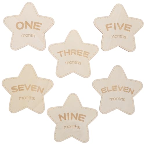 HAPINARY 6pcs Monthly Milestone Markers Disc Milestone Blocks Wooden Milestone Discs Announcement Sign Newborn Sign Month Signs Monthly Milestone Girl