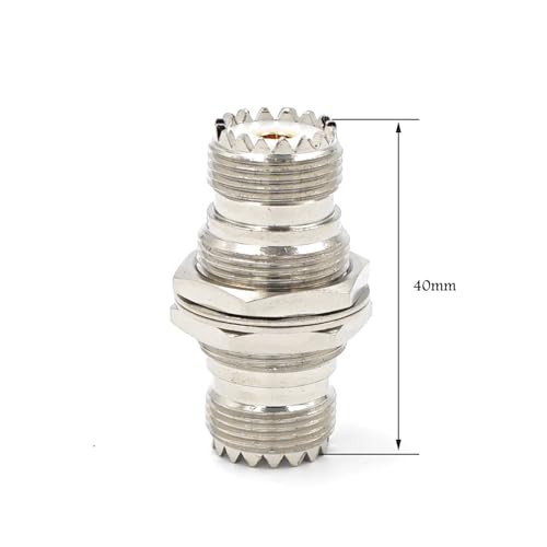 Adaptador de conector RF UHF PL-259 SO-239 hembra a jack hembra recto 3