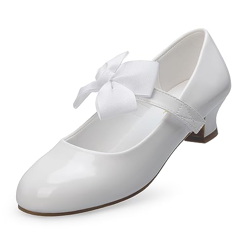 Girls' Dress Shoes PU Leather High Heels Girls Sandals - Perfect for Weddings, Parties, Church Events, School, and Dress-Up Occasions