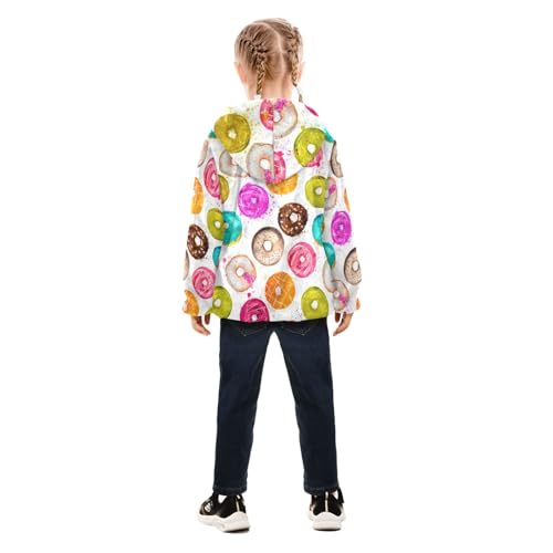 OTVEE Colored Donuts Seamless Kids Hoodie Jacket Fall Spring Full Zip Warm Outwear Coat4