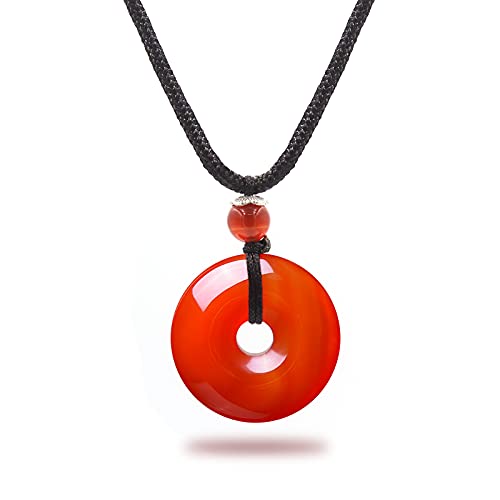 Carnelian Crystal Necklace, Crystals and Healing Stones Carnelian Pendant for Women Men (A)