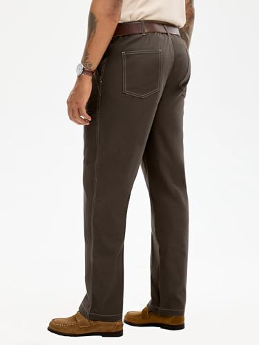 HOTake Men's Casual Cotton Linen Pants Relaxed Fit Flat Front Expandable Waist Trousers4