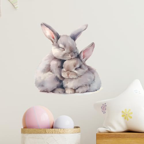 Vinilo Decorativo Conejos Durmiendo Pared 36x28 cm miniatura 2