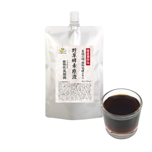 Angelbean 野草酵素原液 野菜果物80種の植物醗酵エキス 添加物不使用 乳酸菌入り 100mlパック (お試しサイズ)
