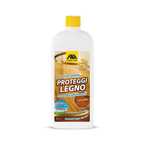 FILA Surface Care Solutions, Protector de madera, cera para parquet barnizado, preacabado y laminado, acción revitalizante para parqué, protege del desgaste y los arañazos con una fina capa de