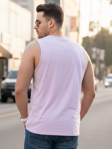 Image of Rigo Stylish Cotton Printed Vest for Men | Round Neck,Regular Fit, Sleeveless T-Shirt Vest for Men | Casual Innerwear Sando for Men & Boys - Perfect for Workouts Gym, Vacations, and Beaches